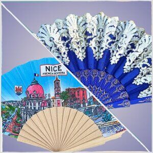 Puerto Vallarta & Nice, France Folding Fan Accessory